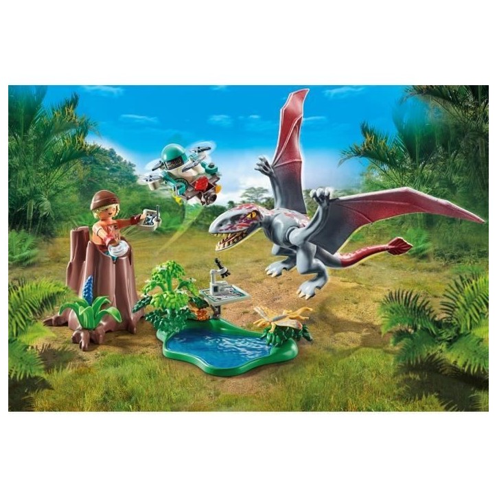 PLAYMOBIL 71525 Drone d'observation avec dimorphodon, Dinos, 49 pieces, Des 4 ans