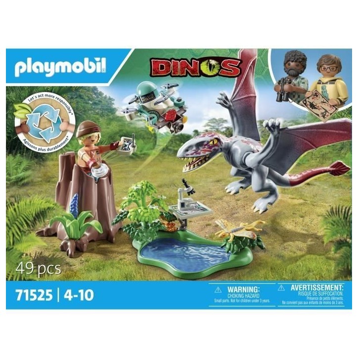 PLAYMOBIL 71525 Drone d'observation avec dimorphodon, Dinos, 49 pieces, Des 4 ans