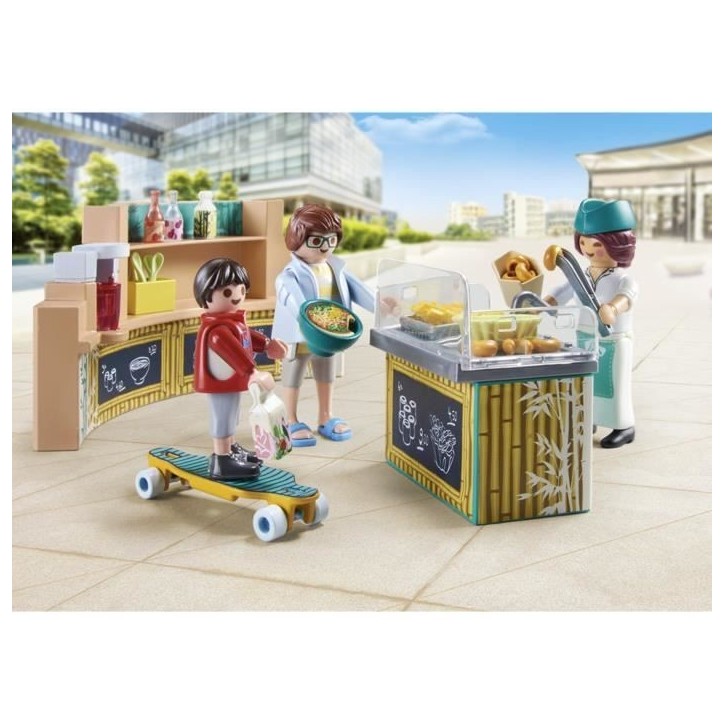 PLAYMOBIL 71538 Stand de restauration rapide, My Life, 54 pieces, Des 5 ans
