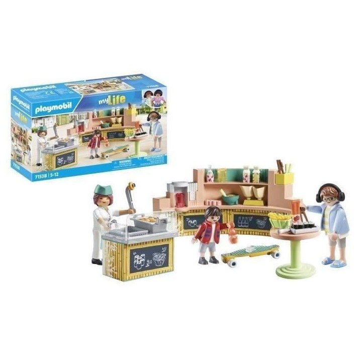 PLAYMOBIL 71538 Stand de restauration rapide, My Life, 54 pieces, Des 5 ans
