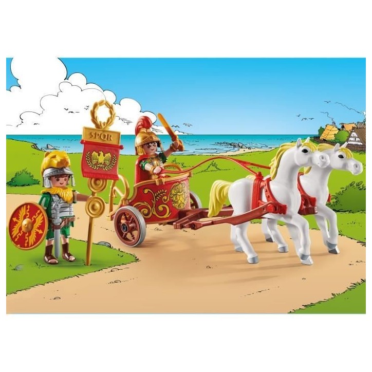 PLAYMOBIL 71543 Char romain et chevaux, Astérix, Personnage de la BD, Avec 2 personnages dont Brutus, 31 pieces, Des 5 ans PLAYMOBIL 71543 Char romain et chevaux, Astérix, Personnage de la BD, Avec 2 personnages dont Brutus, 31 pieces, Des 5 ans