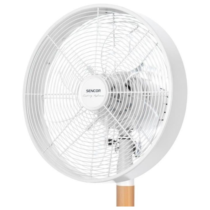 Ventilateur de bureau - SENCOR - SFE 3080WH - 3 vitesses - Oscillation 80° - Design métal et bois Ventilateur de bureau - SENCOR - SFE 3080WH - 3 vitesses - Oscillation 80° - Design métal et bois