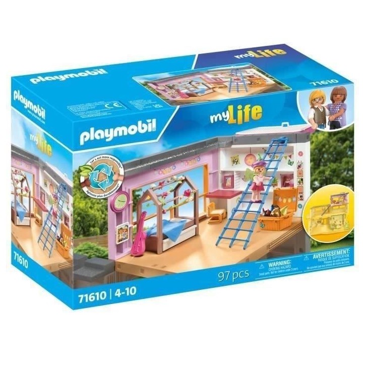 PLAYMOBIL 71610 Chambre d'enfant avec lit cabane, My Life Maison d'architecture, 97 pieces, Des 4 ans PLAYMOBIL 71610 Chambre d'enfant avec lit cabane, My Life Maison d'architecture, 97 pieces, Des 4 ans
