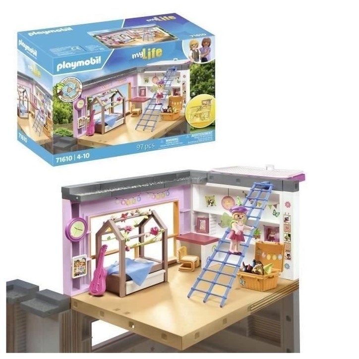 PLAYMOBIL 71610 Chambre d'enfant avec lit cabane, My Life Maison d'architecture, 97 pieces, Des 4 ans PLAYMOBIL 71610 Chambre d'enfant avec lit cabane, My Life Maison d'architecture, 97 pieces, Des 4 ans