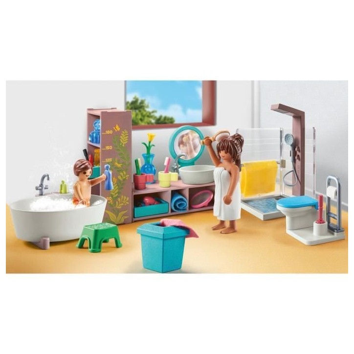 PLAYMOBIL 71611 Salle de bains avec douche et baignoire, My Life, Maison d'architecte, 55 pieces, Des 4 ans