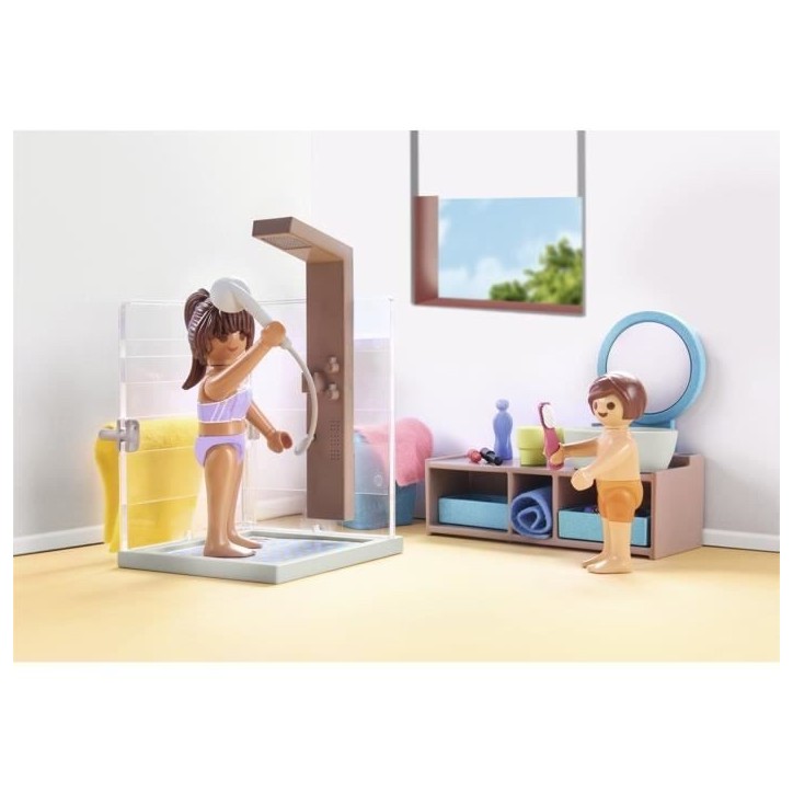 PLAYMOBIL 71611 Salle de bains avec douche et baignoire, My Life, Maison d'architecte, 55 pieces, Des 4 ans