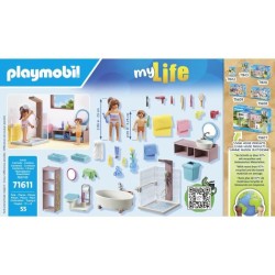 PLAYMOBIL 71611 Salle de bains avec douche et baignoire, My Life, Mais