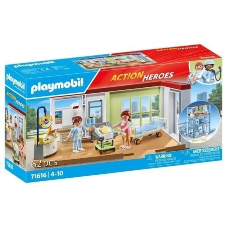 PLAYMOBIL 71616 Chambre de maternité, City Life, L'hôpital, Piece co