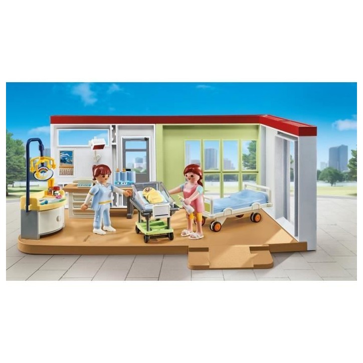 PLAYMOBIL 71616 Chambre de maternité, City Life, L'hôpital, Piece compatible avec l'hôpital moderne (71615), 62 pieces, Des 4 PLAYMOBIL 71616 Chambre de maternité, City Life, L'hôpital, Piece compatible avec l'hôpital moderne (71615), 62 pieces, Des 4