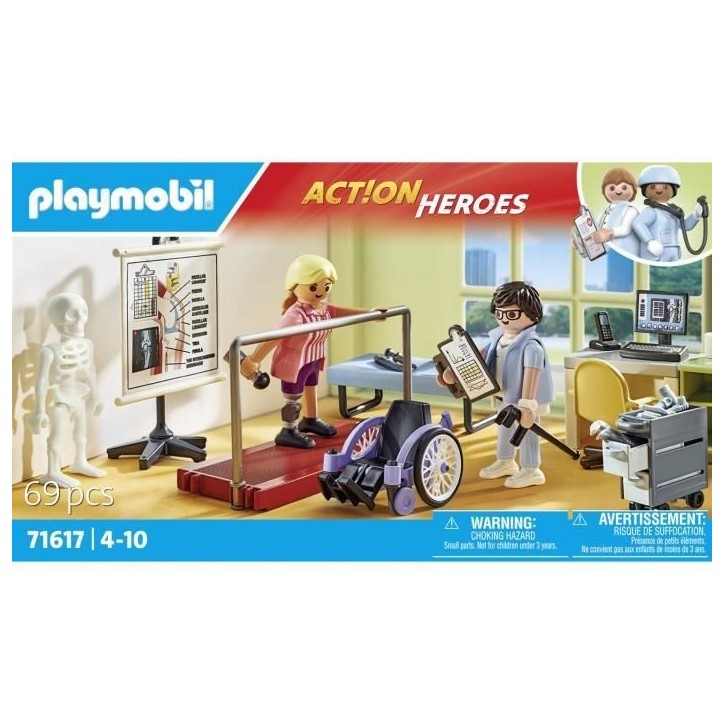 PLAYMOBIL 71617 Atelier de kinésithérapie, L'hôpital, Action Heroes, 69 pieces, Des 4 ans PLAYMOBIL 71617 Atelier de kinésithérapie, L'hôpital, Action Heroes, 69 pieces, Des 4 ans