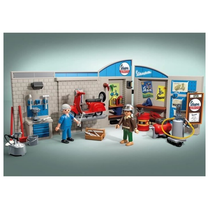 PLAYMOBIL 71620 Vespa Garage, Style rétro, années 60, 88 pieces, Adulte, Classic cars PLAYMOBIL 71620 Vespa Garage, Style rétro, années 60, 88 pieces, Adulte, Classic cars