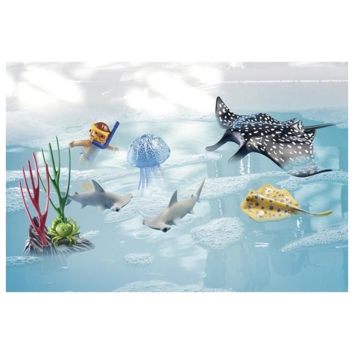 PLAYMOBIL 71623 Bateau de surveillance des récifs coralliens, 67 pieces, Des 4 ans