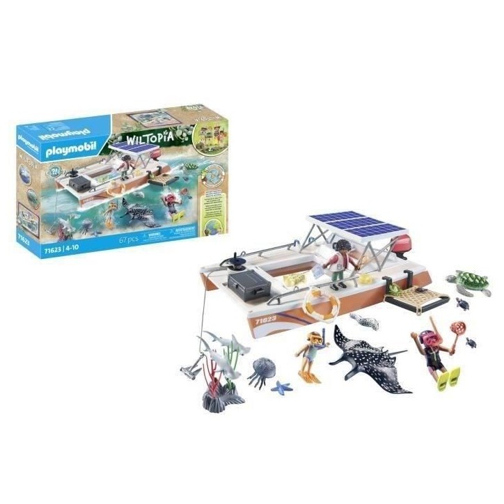 PLAYMOBIL 71623 Bateau de surveillance des récifs coralliens, 67 pieces, Des 4 ans