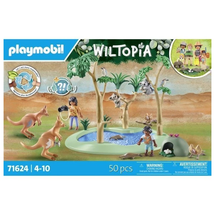 PLAYMOBIL 71624 Explorateurs avec animaux australiens, Wiltopia, 50 pieces, Des 4 ans