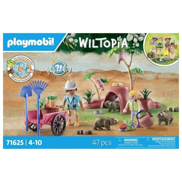 PLAYMOBIL 71625 Terriers de wombats, Wiltopia, 47 pieces, Des 4 ans