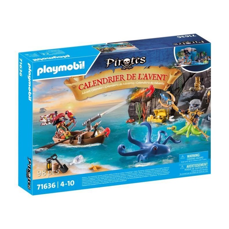 PLAYMOBIL 71636 Calendrier l'Avent Pirate, 24 surprises, 98 pieces, De PLAYMOBIL 71636 Calendrier l'Avent Pirate, 24 surprises, 98 pieces, De