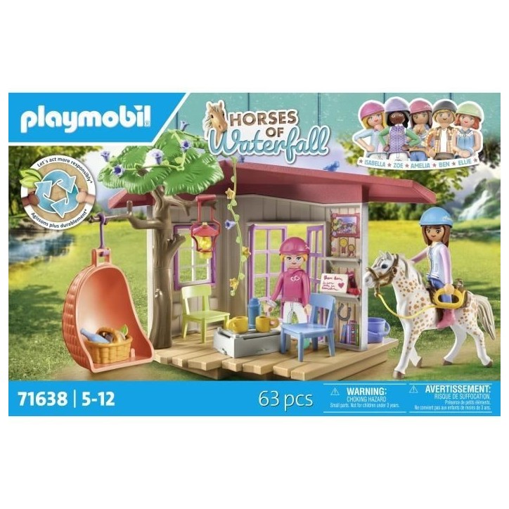 PLAYMOBIL 71638 Espace détente cavalieres, Horses of Waterfall, 63 pieces, Des 4 ans