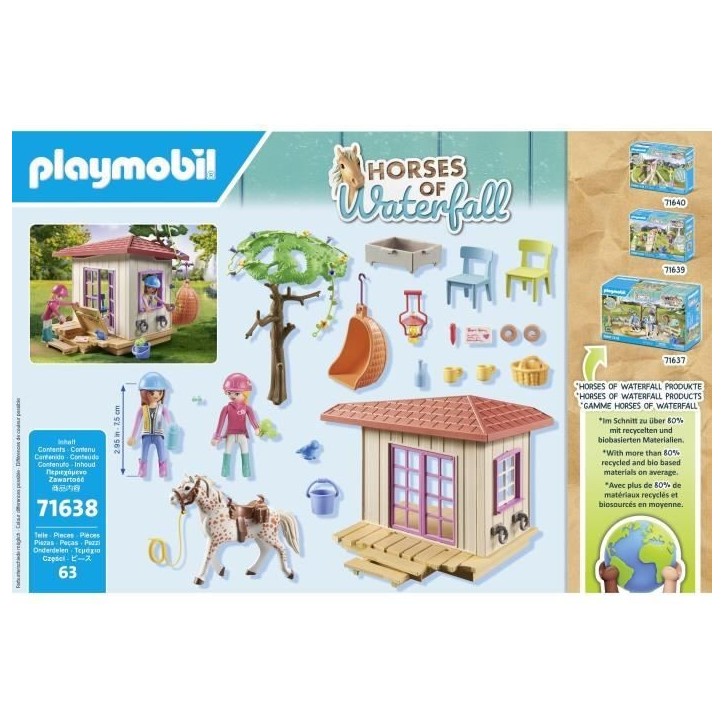 PLAYMOBIL 71638 Espace détente cavalieres, Horses of Waterfall, 63 pieces, Des 4 ans