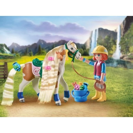 PLAYMOBIL 71639 Ellie avec cheval, Horses of Waterfall, 33 pieces, Des 4 ans