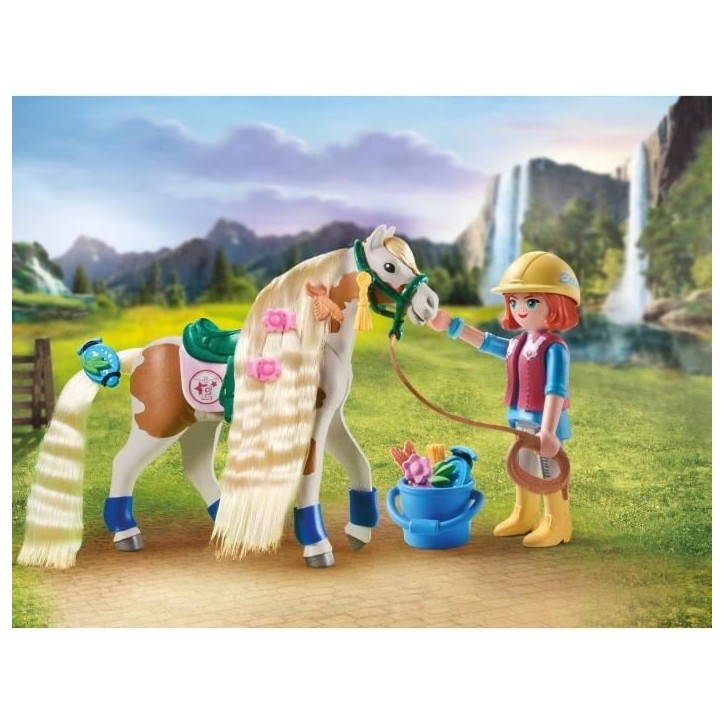 PLAYMOBIL 71639 Ellie avec cheval, Horses of Waterfall, 33 pieces, Des 4 ans