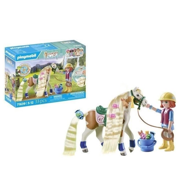 PLAYMOBIL 71639 Ellie avec cheval, Horses of Waterfall, 33 pieces, Des 4 ans
