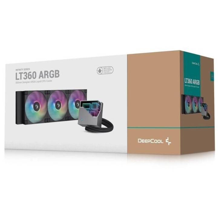Watercooling AIO - DEEPCOOL LT360 ARGB - Ventilateurs 3x 120 mm ARGB - Noir