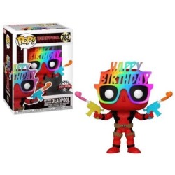 Figurine Funko Pop! Marvel : Deadpool Birthday Glasses – Tete oscill