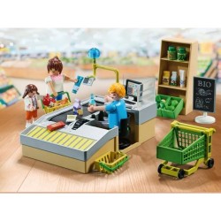 PLAYMOBIL 71648 Caisse de paiement supermarché, My Life le shopping,