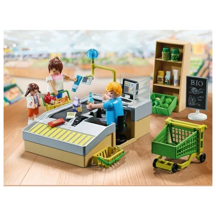PLAYMOBIL 71648 Caisse de paiement supermarché, My Life le shopping, Promo Pack, 65 pieces, Des 4 ans PLAYMOBIL 71648 Caisse de paiement supermarché, My Life le shopping, Promo Pack, 65 pieces, Des 4 ans