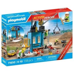 PLAYMOBIL 71650 Ouvriers et chantier, My Life la construction, 138 pie
