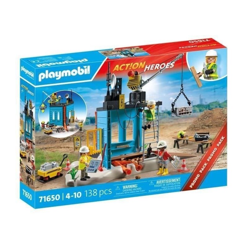 PLAYMOBIL 71650 Ouvriers et chantier, My Life la construction, 138 pie PLAYMOBIL 71650 Ouvriers et chantier, My Life la construction, 138 pie