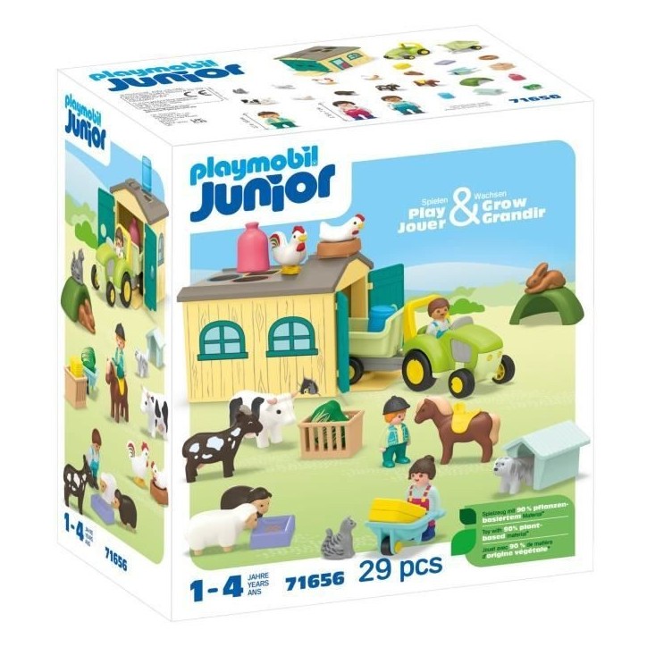 PLAYMOBIL Junior 71656 Ferme tracteur et animaux, personnages, Pour bébé et enfant, Des 18 mois PLAYMOBIL Junior 71656 Ferme tracteur et animaux, personnages, Pour bébé et enfant, Des 18 mois