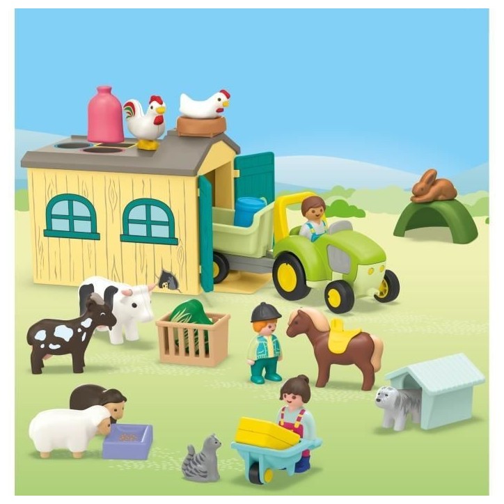 PLAYMOBIL Junior 71656 Ferme tracteur et animaux, personnages, Pour bébé et enfant, Des 18 mois PLAYMOBIL Junior 71656 Ferme tracteur et animaux, personnages, Pour bébé et enfant, Des 18 mois