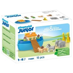 PLAYMOBIL Junior 71681 Arche de Noé transportable, 15 pieces, Compren