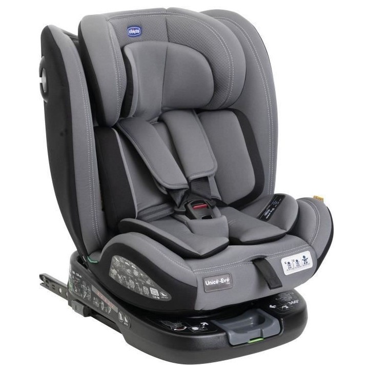 Siege-auto - CHICCO - UNICO EVO - Groupe 0/1/2/3 - I-Size - Inclinable - Réducteur - Grey Black