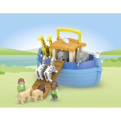 PLAYMOBIL Junior 71681 Arche de Noé transportable, 15 pieces, Compren