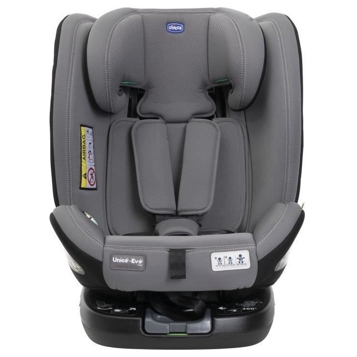 Siege-auto - CHICCO - UNICO EVO - Groupe 0/1/2/3 - I-Size - Inclinable - Réducteur - Grey Black