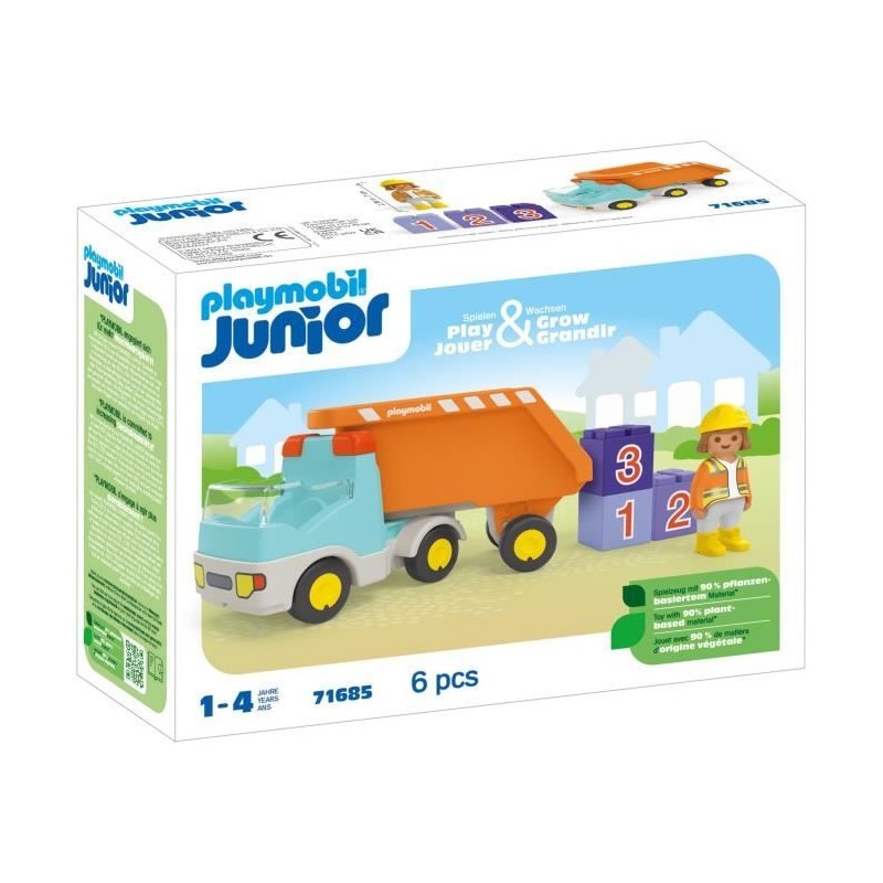 PLAYMOBIL Junior 71685 Camion benne, Des 12 mois PLAYMOBIL Junior 71685 Camion benne, Des 12 mois