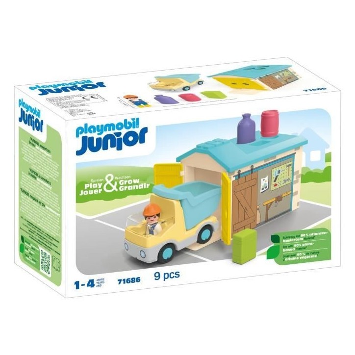 PLAYMOBIL Junior 71686 Ouvrier camion et garage, Disney, Des 12 mois PLAYMOBIL Junior 71686 Ouvrier camion et garage, Disney, Des 12 mois