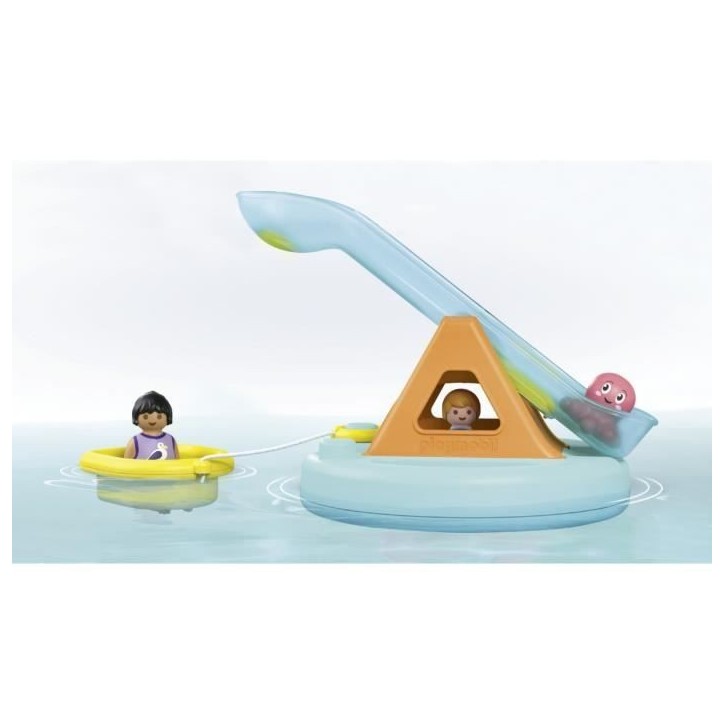 PLAYMOBIL Junior 71687 Ilôt avec toboggan aquatique, Jouet pour le bain, Des 12 mois