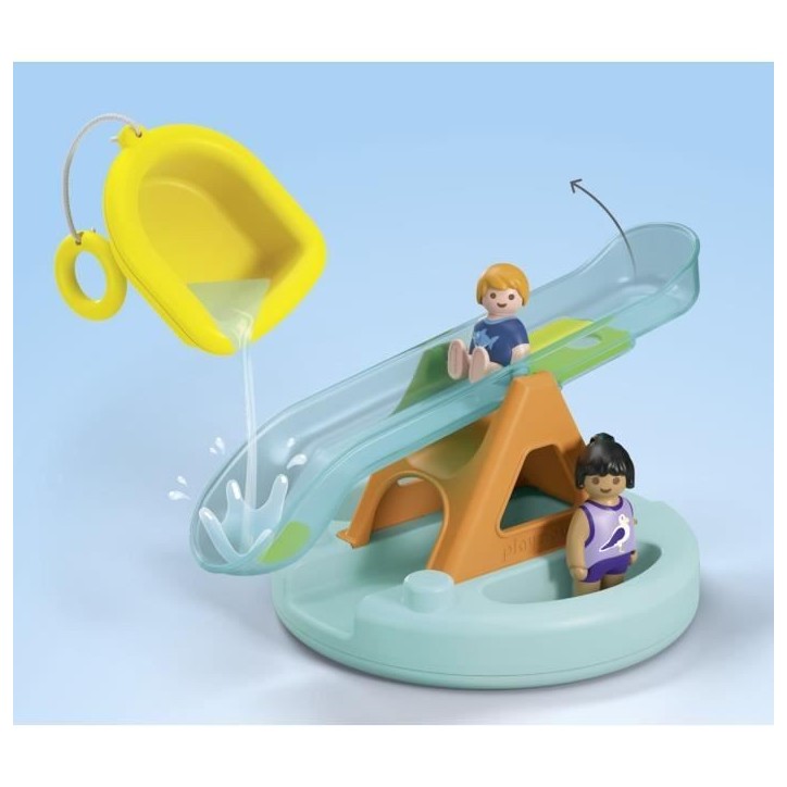 PLAYMOBIL Junior 71687 Ilôt avec toboggan aquatique, Jouet pour le bain, Des 12 mois