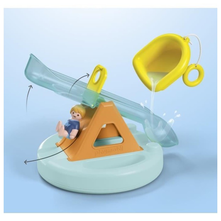 PLAYMOBIL Junior 71687 Ilôt avec toboggan aquatique, Jouet pour le bain, Des 12 mois