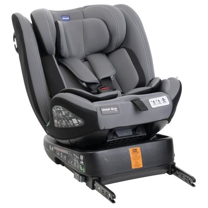 Siege-auto - CHICCO - UNICO EVO - Groupe 0/1/2/3 - I-Size - Inclinable - Réducteur - Grey Black
