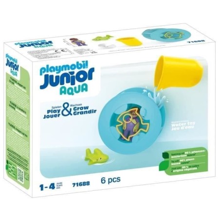 PLAYMOBIL Junior 71688 Roue aquatique avec bébé requin, Jouet pour l