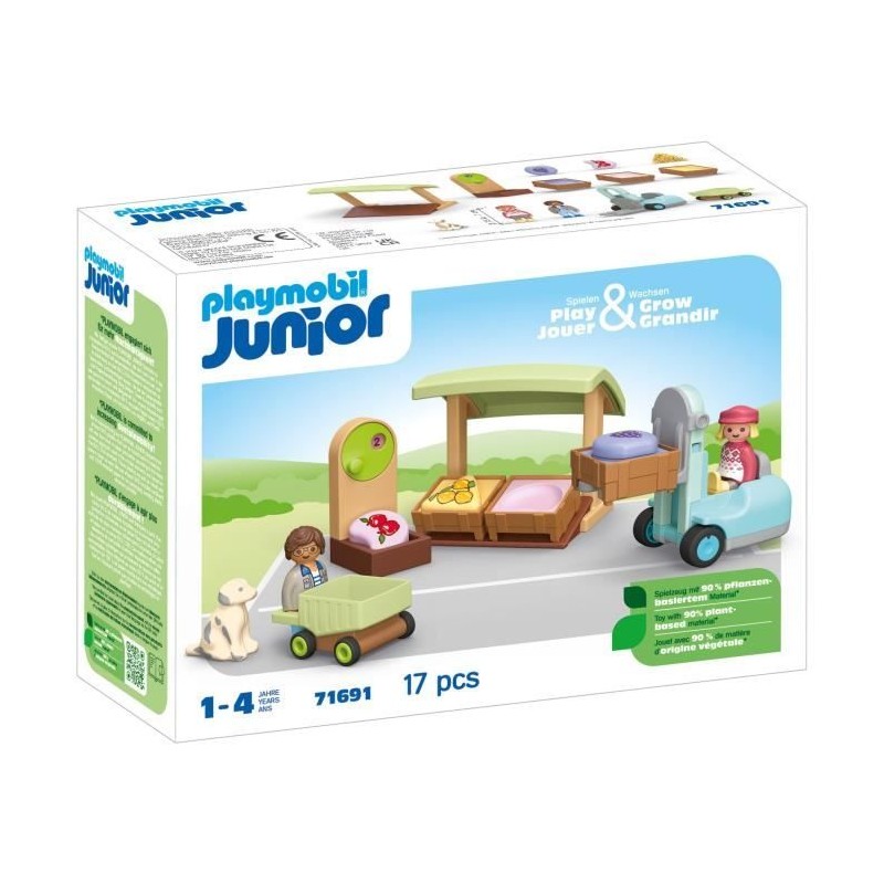 PLAYMOBIL Junior 71691 Etal fruits légumes bio, Des 12 mois PLAYMOBIL Junior 71691 Etal fruits légumes bio, Des 12 mois
