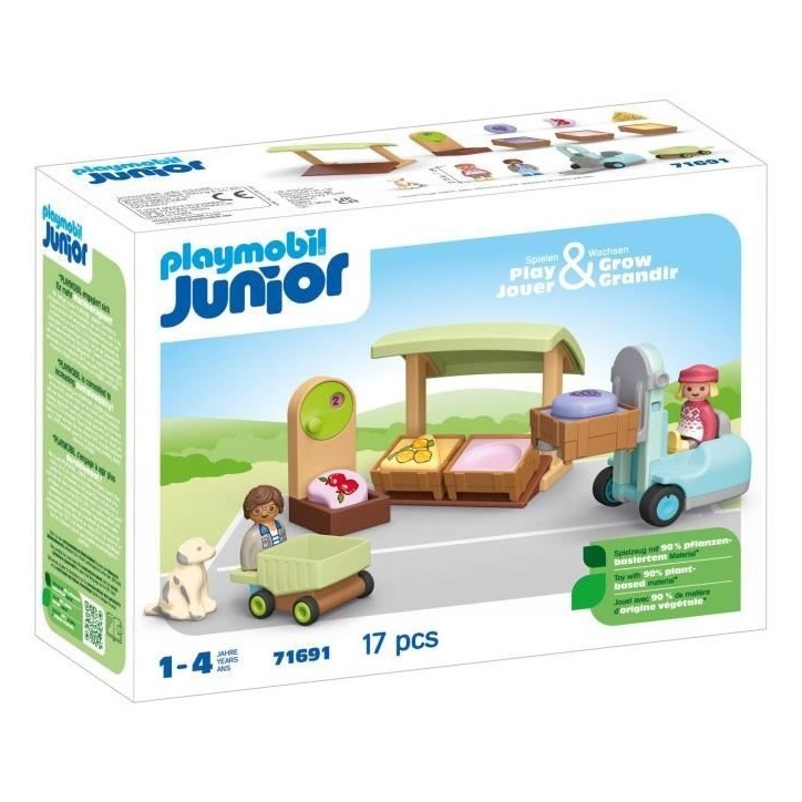 PLAYMOBIL Junior 71691 Etal fruits légumes bio, Des 12 mois PLAYMOBIL Junior 71691 Etal fruits légumes bio, Des 12 mois