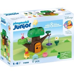 PLAYMOBIL Junior 71693 Winnie l'ourson et Porcinet avec cabane, 17 pie