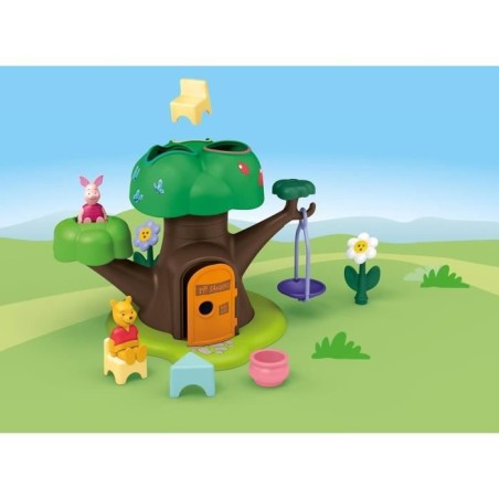 PLAYMOBIL Junior 71693 Winnie l'ourson et Porcinet avec cabane, 17 pieces, Junior & Disney, Des 12 mois