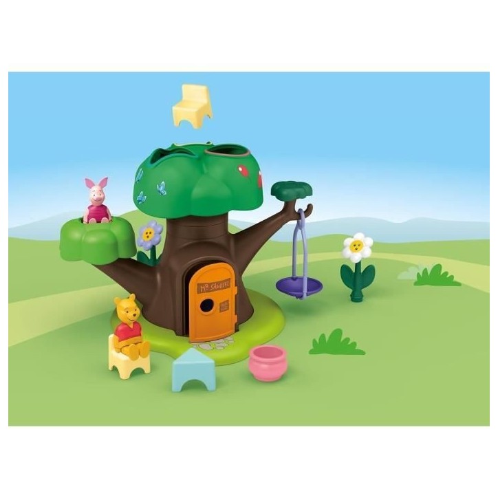 PLAYMOBIL Junior 71693 Winnie l'ourson et Porcinet avec cabane, 17 pieces, Junior & Disney, Des 12 mois