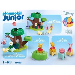 PLAYMOBIL Junior 71693 Winnie l'ourson et Porcinet avec cabane, 17 pie